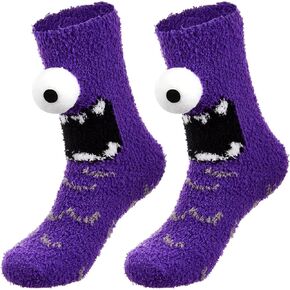 عيون ثلاثية الأبعاد من الصوف المرجاني جورب سخيف طاقم غريب جوارب جديدة مضحكة دافئة لحفلة الهالوين وعيد الميلاد in Kuwait