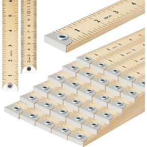 Hoteam 10 Pcs 36 Inches Natural Wood Yard Stick Ruler Wooden Yardstick with Hang Hole Metal Tips Yardstick Ruler Metal Ends Meter Stick Clothing Measuring School Classroom Home Office in Kuwait