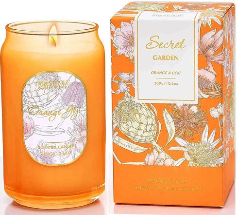 M&SENSE Aromatherapy Soy Scented Candle - Tropical Fruit Party Scent, 10.6 oz, 60-Hour Burn, Exotic Home Decor Gift for Women in Kuwait