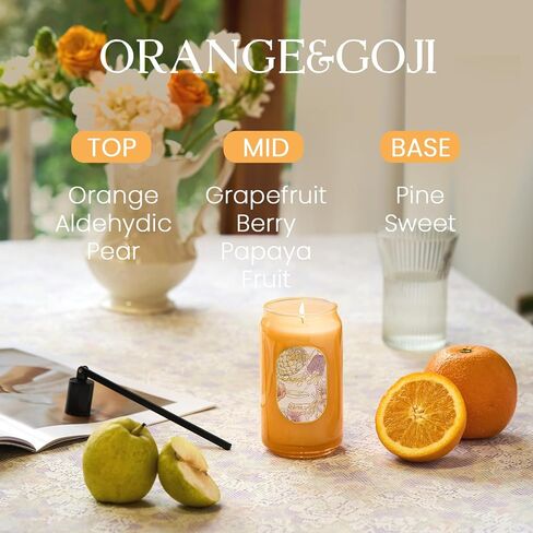 M&SENSE Aromatherapy Soy Scented Candle - Tropical Fruit Party Scent, 10.6 oz, 60-Hour Burn, Exotic Home Decor Gift for Women in Kuwait