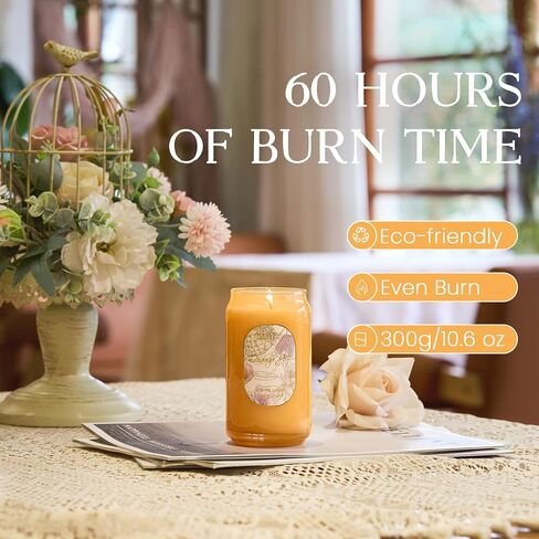 M&SENSE Aromatherapy Soy Scented Candle - Tropical Fruit Party Scent, 10.6 oz, 60-Hour Burn, Exotic Home Decor Gift for Women in Kuwait