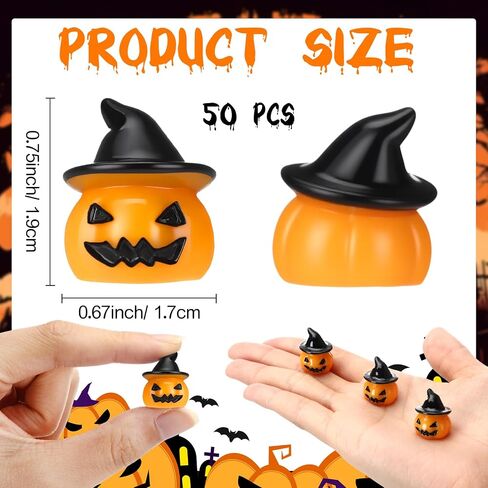 50 Pcs Halloween Miniatures Figurines Mini Ornaments Halloween Tiny Resin Figures Statues Table Ornaments for Party Craft Indoor Outdoor Home Garden Decoration in Saudi Arabia