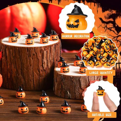 50 Pcs Halloween Miniatures Figurines Mini Ornaments Halloween Tiny Resin Figures Statues Table Ornaments for Party Craft Indoor Outdoor Home Garden Decoration in Saudi Arabia