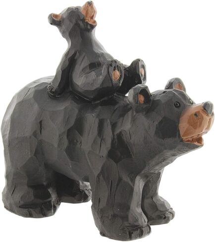 SLIFKA Resin Piggy Back Bear Cub Figurine Hand-Carved Wood Look in Saudi Arabia