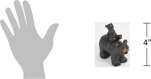 SLIFKA Resin Piggy Back Bear Cub Figurine Hand-Carved Wood Look in Saudi Arabia