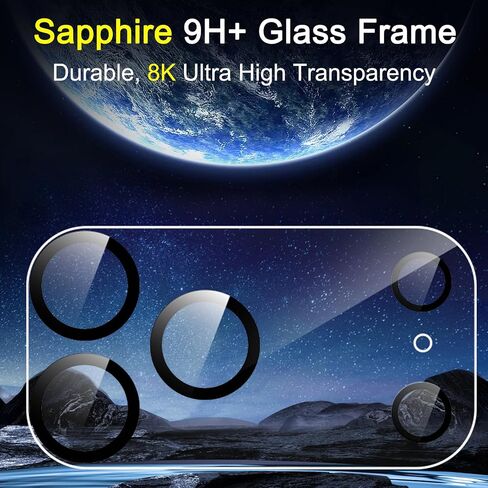 Ferilinso Designed for iPhone 13 Pro Max Camera Lens Protector, Designed for iPhone 13 Pro Camera Lens Protector, 3 Pack 9H Tempered Glass, Night Shooting Mode, high definition, Case Friendly in Kuwait