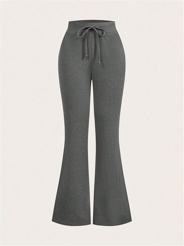 Women's Flared Pants Drawstring Waist Casual Bell Bottoms Yoga Leggings in Saudi Arabia