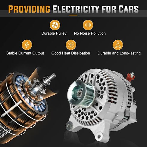 Alternator 4.6L 5.4L 6.8L Replacement Compatible with 97-01 Ford F-150 E-150 E-250 E-350 Econoline Club Wagon for F-150 Expedition, 97-99 F-250 Lincoln Navigator Replace AFD0035 400-14138 in Saudi Arabia
