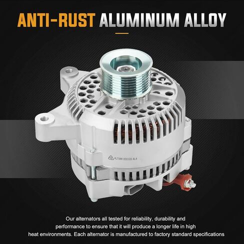 Alternator 4.6L 5.4L 6.8L Replacement Compatible with 97-01 Ford F-150 E-150 E-250 E-350 Econoline Club Wagon for F-150 Expedition, 97-99 F-250 Lincoln Navigator Replace AFD0035 400-14138 in Saudi Arabia