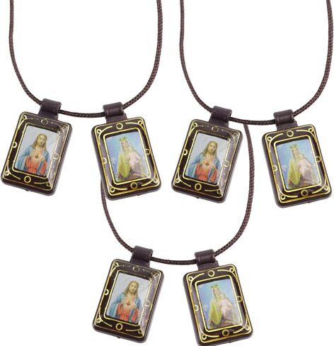 Needzo Sacred Heart and Our Lady of Mt. Carmel Scapular, Catholic Devotional Gifts, 14.5 Inches in Saudi Arabia