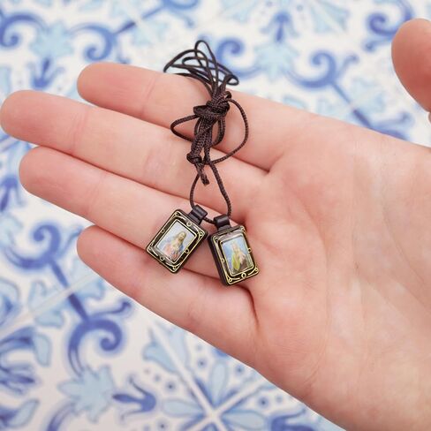 Needzo Sacred Heart and Our Lady of Mt. Carmel Scapular, Catholic Devotional Gifts, 14.5 Inches in Saudi Arabia