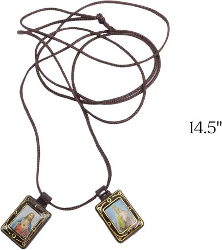 Needzo Sacred Heart and Our Lady of Mt. Carmel Scapular, Catholic Devotional Gifts, 14.5 Inches in Saudi Arabia