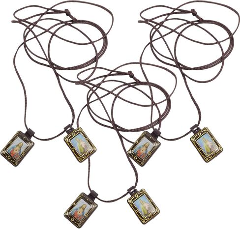 Needzo Sacred Heart and Our Lady of Mt. Carmel Scapular, Catholic Devotional Gifts, 14.5 Inches in Saudi Arabia