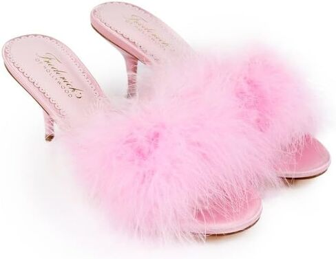 FREDERICK'S OF HOLLYWOOD Women's Ostrich Feather Kitten Heel, FOH-LUXOR in Saudi Arabia