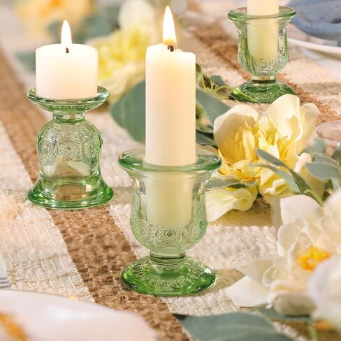10 قطع من حوامل الشموع الوردية، حوامل شموع زجاجية مستدقة لديكور الطاولة المركزية، الزفاف، عيد الميلاد، هدية in Kuwait