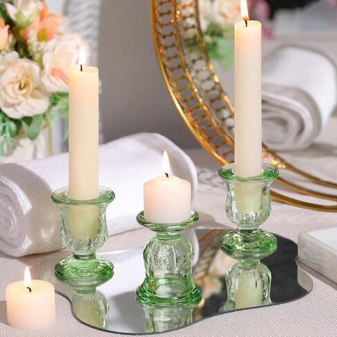10 قطع من حوامل الشموع الوردية، حوامل شموع زجاجية مستدقة لديكور الطاولة المركزية، الزفاف، عيد الميلاد، هدية in Kuwait