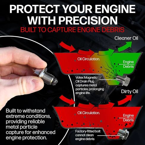 Votex - Made in USA - DP007-7 Stainless Steel Engine, Transmission, and Primary Chain Case Neodymium Magnetic Oil Drain Plug fits Harley Davidson V-Rod's in Saudi Arabia