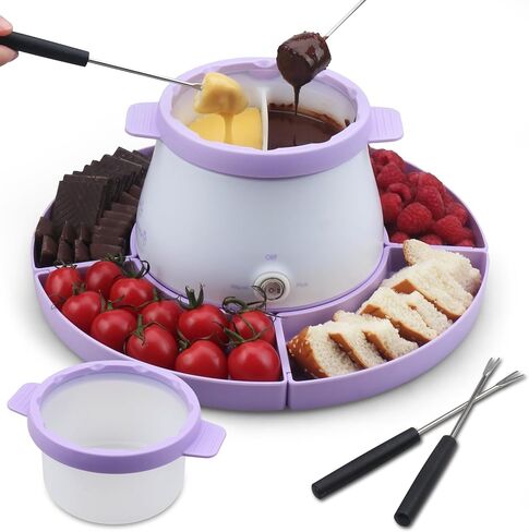 Candy and Chocolate Melting Pot, Mini Electric Fondue Pot, Melts Candy Chocolate in a Couple of Minutes, Ideal for Cake Pops Cookies Cakes, 1 Cups, Single Pot, Gray in Saudi Arabia