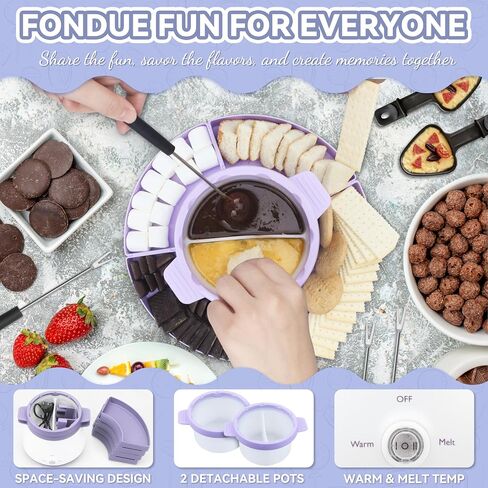 Candy and Chocolate Melting Pot, Mini Electric Fondue Pot, Melts Candy Chocolate in a Couple of Minutes, Ideal for Cake Pops Cookies Cakes, 1 Cups, Single Pot, Gray in Saudi Arabia