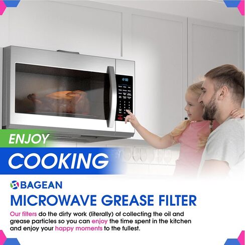 Microwave Filter replacement 6.81" x 6.34" Fits GE WB02X11534 Samsung DE63-00666A Microwave Grease Filter - Freshens and Filters Kitchen Air Entering the Over-the-Range Oven Stove Fan (2-Pack) in Kuwait