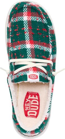 HEYDUDE Wendy Confetti Plaid Cozy Red/Green/Multi Size 7, Womens Shoes, Slip-on Loafers, Comfortable & Light-Weight in Saudi Arabia