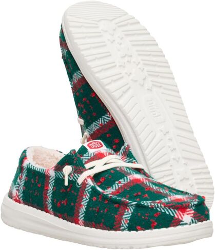 HEYDUDE Wendy Confetti Plaid Cozy Red/Green/Multi Size 7, Womens Shoes, Slip-on Loafers, Comfortable & Light-Weight in Saudi Arabia
