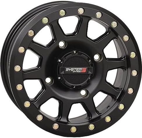 System 3 SB-3 Beadlock 14x7 ATV/UTV Wheel - Matte Black (4/137) 5+2 [19-0078] in Saudi Arabia