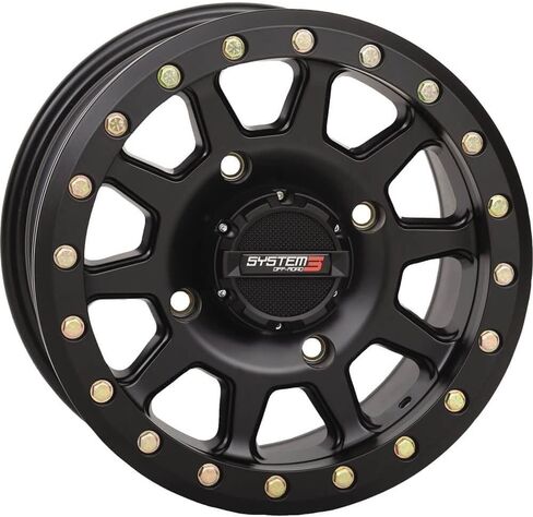 System 3 SB-3 Beadlock 14x7 ATV/UTV Wheel - Matte Black (4/137) 5+2 [19-0078] in Saudi Arabia
