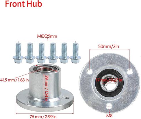 Go Kart Front Axle Hub 17mm Bore Hole, 23T Front Axle Wheel Hub Assembly for 5-inch & 6-inch Tire 4-Wheelers Quad Vehicles ATV Golf Cart in Saudi Arabia