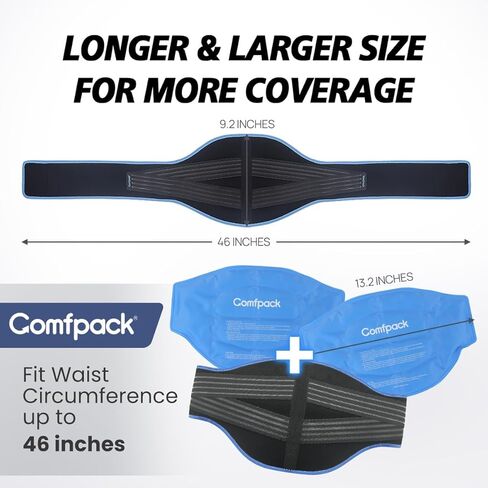 حزمة ثلج لتخفيف آلام أسفل الظهر مع الضغط، عبوتان من حزمة ثلج خلفية قابلة لإعادة الاستخدام، علاج بارد ساخن للإصابات الوركية، آلام عظم الذنب، جراحة أسفل الظهر، العصعص in Kuwait