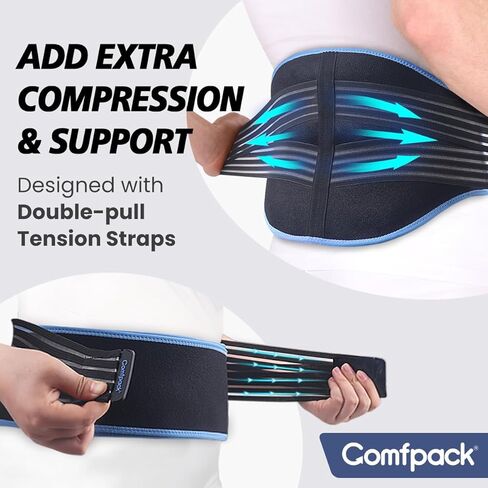 حزمة ثلج لتخفيف آلام أسفل الظهر مع الضغط، عبوتان من حزمة ثلج خلفية قابلة لإعادة الاستخدام، علاج بارد ساخن للإصابات الوركية، آلام عظم الذنب، جراحة أسفل الظهر، العصعص in Kuwait