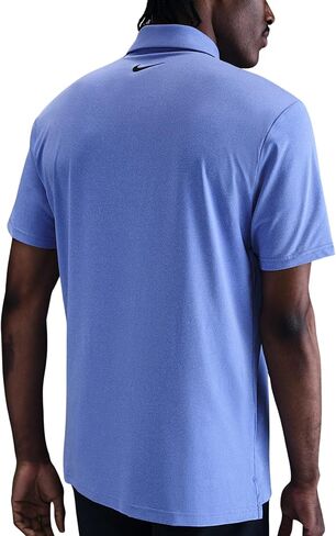Nike Men's Dri-FIT Tour Golf Polo, 4-Way Stretch, Sweat-Wicking, Structured Collar, Chest & Back Swoosh Logo, Seasonal Colors (Comet Blue | Black (Heather), Large) in Saudi Arabia
