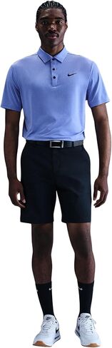 Nike Men's Dri-FIT Tour Golf Polo, 4-Way Stretch, Sweat-Wicking, Structured Collar, Chest & Back Swoosh Logo, Seasonal Colors (Comet Blue | Black (Heather), Large) in Saudi Arabia