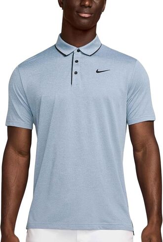 Nike Men's Dri-FIT Tour Golf Polo, 4-Way Stretch, Sweat-Wicking, Structured Collar, Chest & Back Swoosh Logo, Seasonal Colors (Lt Armory Blue | Black (Contrast Trim), 3X-Large) in Saudi Arabia