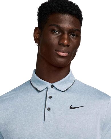 Nike Men's Dri-FIT Tour Golf Polo, 4-Way Stretch, Sweat-Wicking, Structured Collar, Chest & Back Swoosh Logo, Seasonal Colors (Lt Armory Blue | Black (Contrast Trim), 3X-Large) in Saudi Arabia
