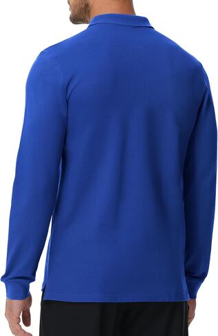 MIER Long Sleeve Polo Shirts for Men Cotton Golf Tennis Collared Shirt Regular Fit for Casual Work Uniform 3 Buttons in Kuwait