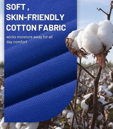 MIER Long Sleeve Polo Shirts for Men Cotton Golf Tennis Collared Shirt Regular Fit for Casual Work Uniform 3 Buttons in Kuwait