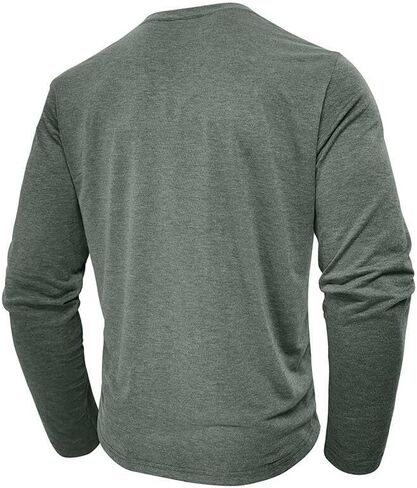 Mens Henley Shirts Long Sleeve Casual Fashion Classic Cotton T-Shirts Lightweight Button Tee Shirts with Pocket in Saudi Arabia