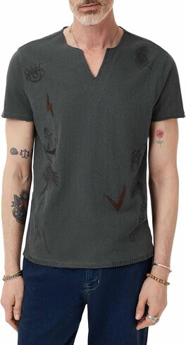 John Varvatos Men's Artisan Embroidery Tee in Saudi Arabia