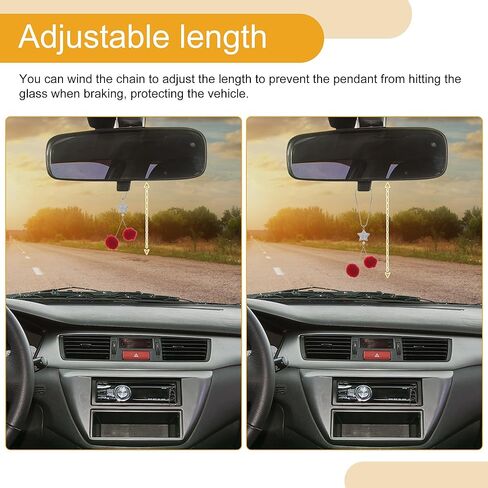 1 Pc Rhinestones Diamond Bow Car Rear View Mirror Pendant Accessories Car Hanging Ornament Pink in Saudi Arabia