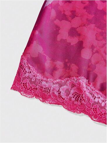 SOLY HUX Women's Summer Floral Lace Trim Mini Dress Spaghetti Strap Bodycon Party Cami Dresses in Saudi Arabia