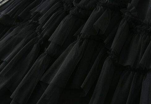 Tulle Skirts for Women Ruffles Tiered Layered Mesh Skirt Elastic High Waist A Line Midi Tutu Skirts Summer Petticoat in Saudi Arabia