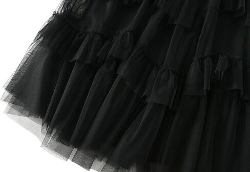 Tulle Skirts for Women Ruffles Tiered Layered Mesh Skirt Elastic High Waist A Line Midi Tutu Skirts Summer Petticoat in Saudi Arabia