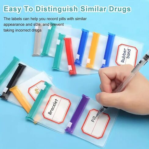 7pcs Reusable Zipper Pill Bag Set, Drug Organizer 7 Color Self-Sealing, Translucent Travel with Sliding Lock for Pills and Small Items in Saudi Arabia