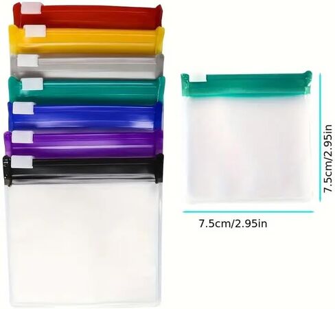 7pcs Reusable Zipper Pill Bag Set, Drug Organizer 7 Color Self-Sealing, Translucent Travel with Sliding Lock for Pills and Small Items in Saudi Arabia
