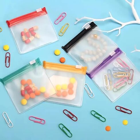 7pcs Reusable Zipper Pill Bag Set, Drug Organizer 7 Color Self-Sealing, Translucent Travel with Sliding Lock for Pills and Small Items in Saudi Arabia