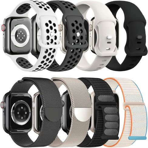 8 Pack Compatible with Apple Watch Ultra 3/2 Band 49mm 46mm 45mm 44mm 42mm Men Women,Breathable Trail Loop+Alpine Loop+Ocean +Nylon Sport Loop for iWatch Ultra 3/2/1 Series 11/10/9/8/7/6/5/4/3/SE3 2 1 in Saudi Arabia