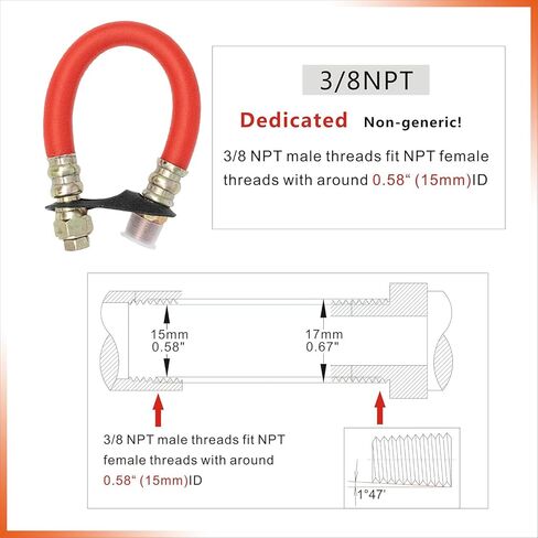 1723165SM Engine Drain Oil Changing Hose 10-1/2" Length, 3/18-18 Fittings Oil Drain Aid Tool Compatible With 29, 30, 35, 38,40, 44, 49 Engines (Red 2pcs) in Kuwait