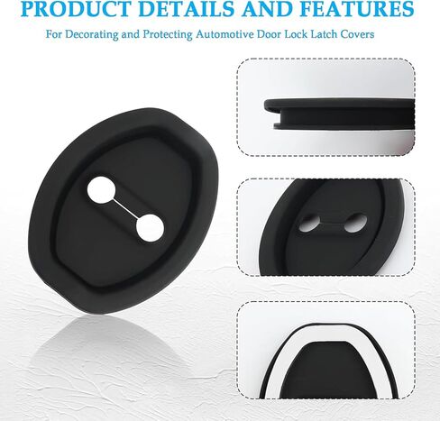 4PCS Car Door Lock Silicone Cover for Toyota 4Runner 2010-2025, Car Door Latch Lock Protective Cover Door Latches Self-Adhesive Strike Protector,Black in Saudi Arabia
