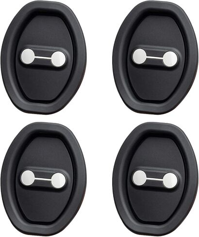 4PCS Car Door Lock Silicone Cover for Toyota 4Runner 2010-2025, Car Door Latch Lock Protective Cover Door Latches Self-Adhesive Strike Protector,Black in Saudi Arabia